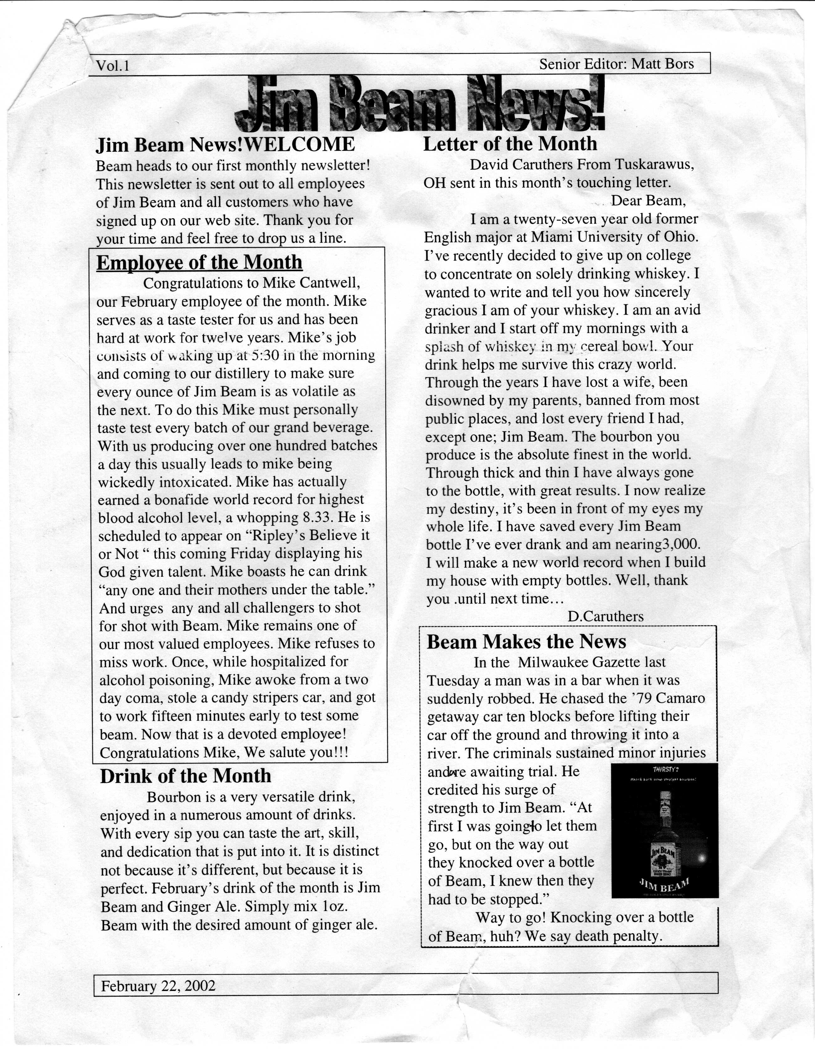 My very first newsletter